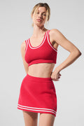 Tennis Club Sweater Knit Bra - Candy Red/White image 1