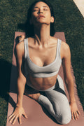 Alosoft Heart Throb Bra - Athletic Heather Grey/White image 1