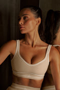 Alosoft Heart Throb Bra - Oatmeal Heather/White image 1