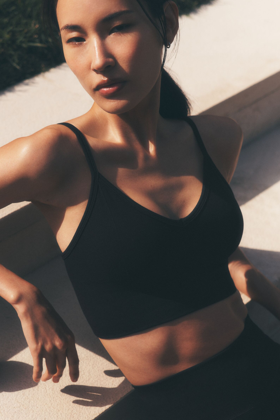 Seamless Modal Ribbed Delight Bralette - Black image 1