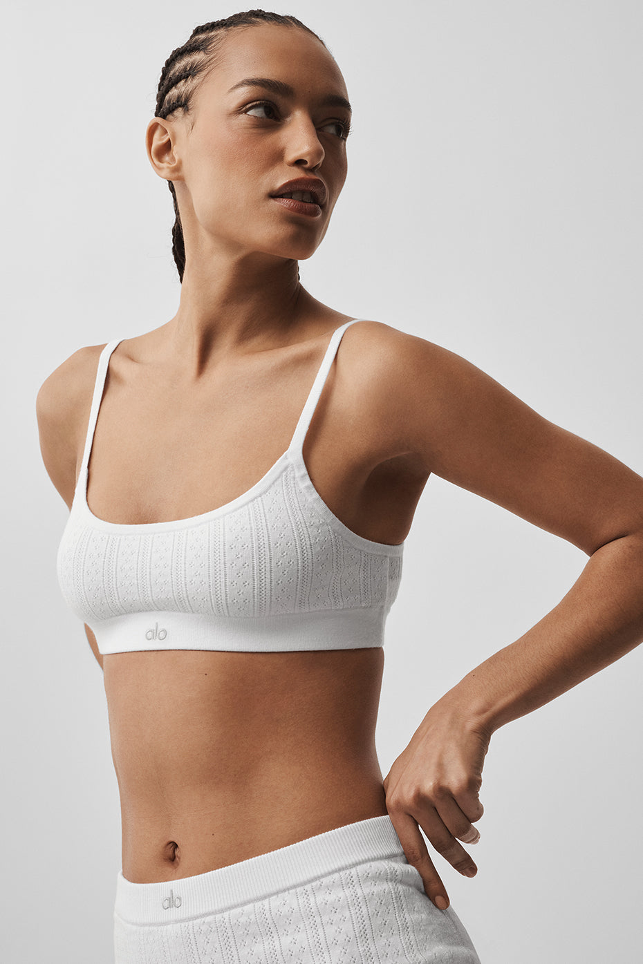 Pointelle Sweater Be Mine Bra - Semi Sheer White image 3