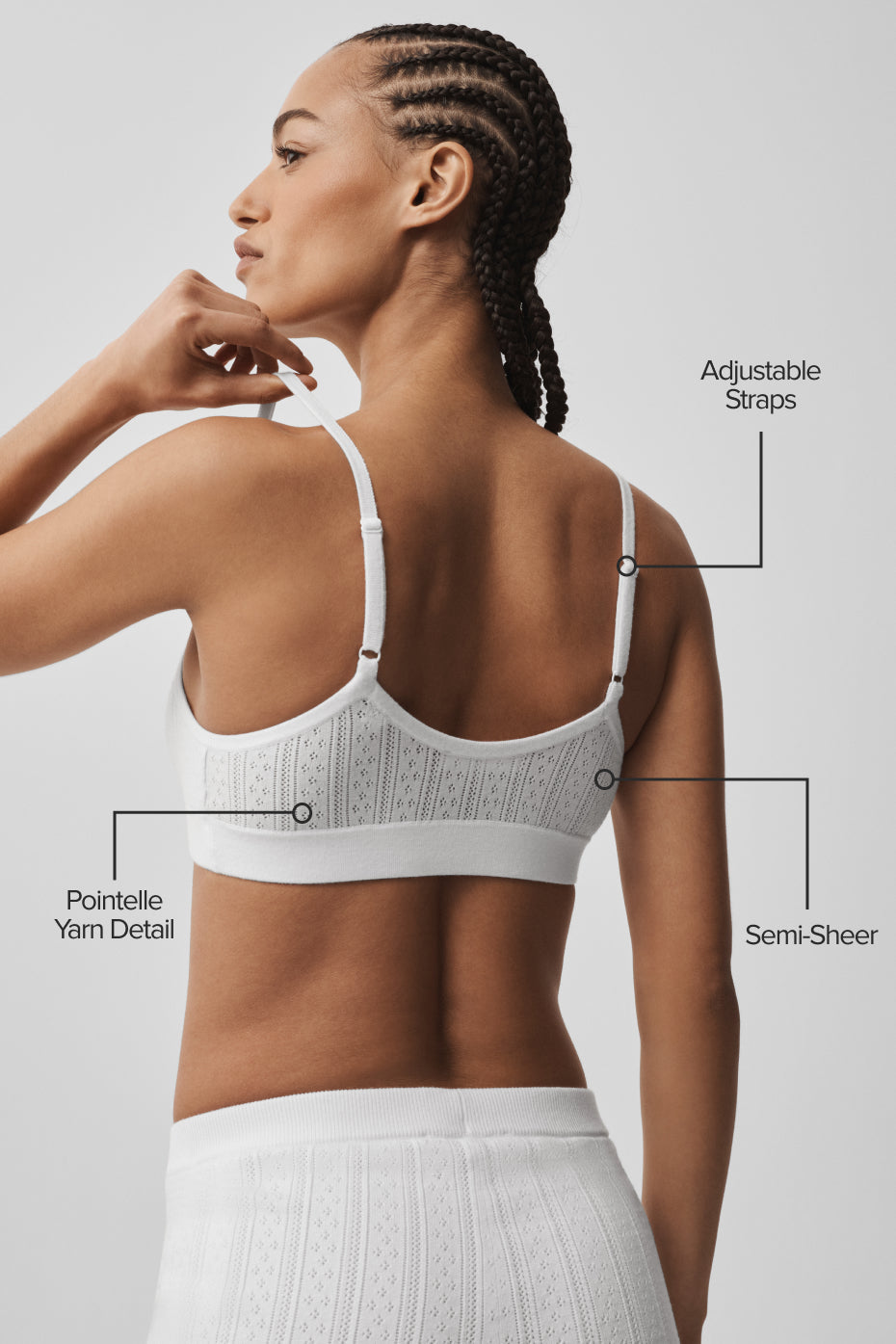 Pointelle Sweater Be Mine Bra - Semi Sheer White image 2