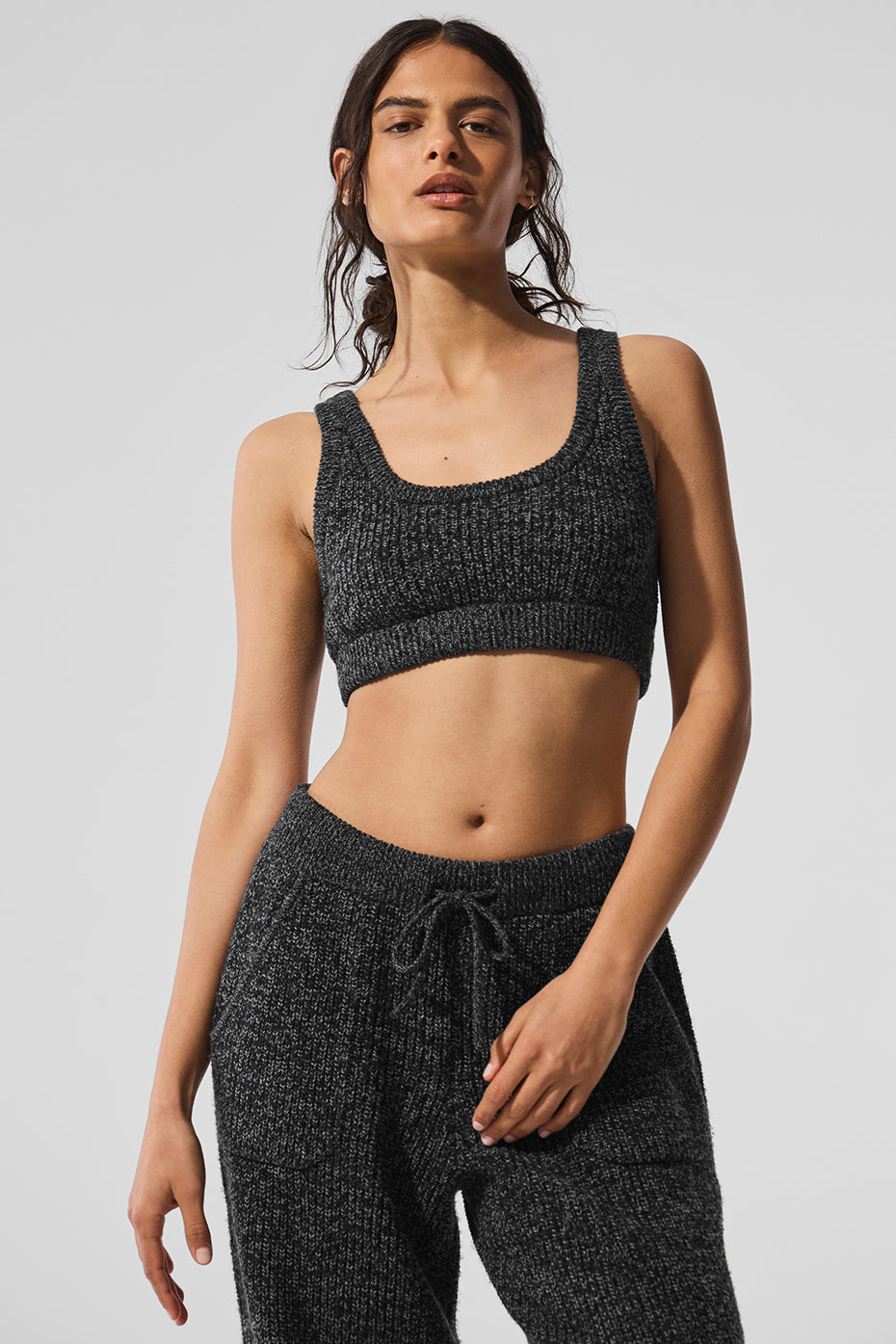 Marl Sweater Bra - Black Marl image 1