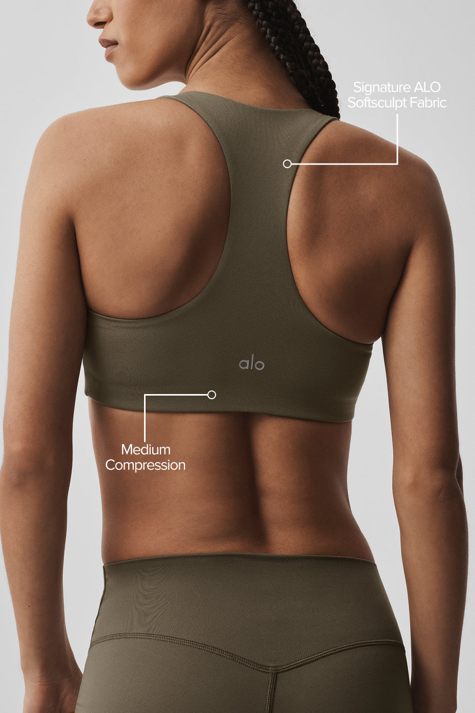 ALO Softsculpt Base Bra - Olive Tree image 2