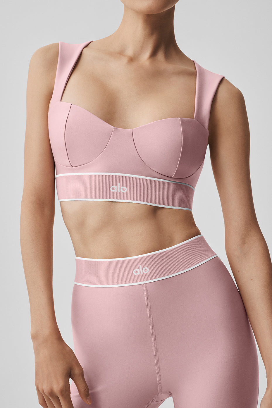 Airlift Alignment Bra - Vintage Pink/White image 3