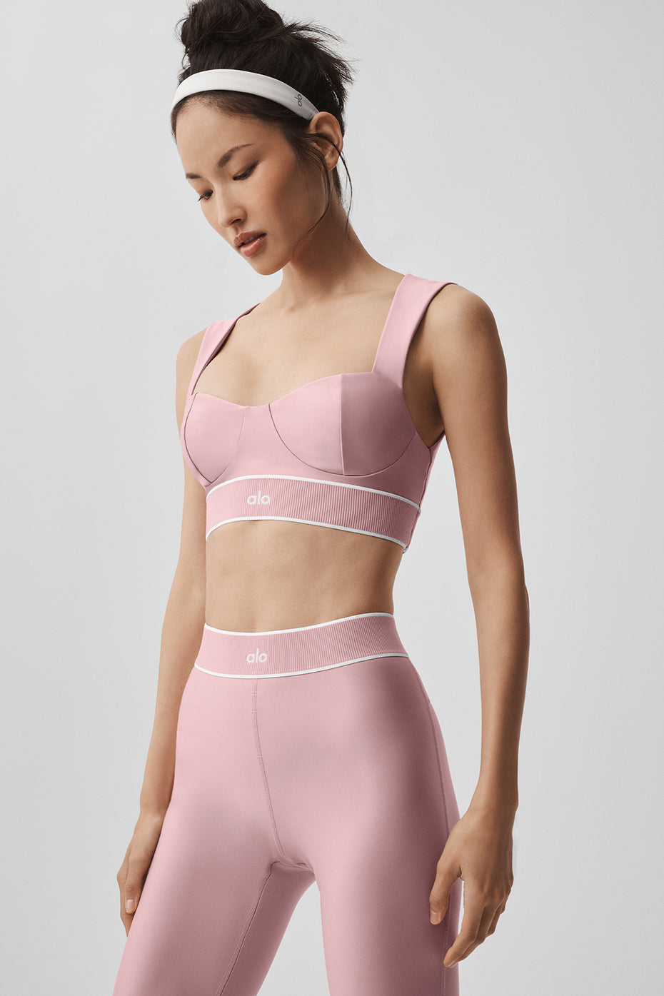 Airlift Alignment Bra - Vintage Pink/White image 2