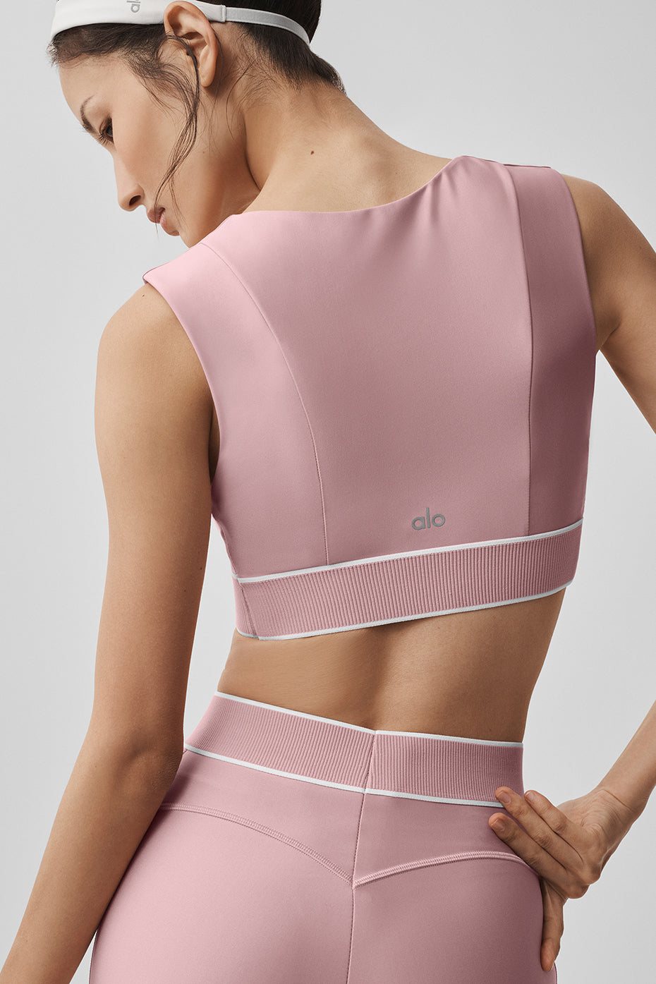 Airlift Alignment Bra - Vintage Pink/White image 5