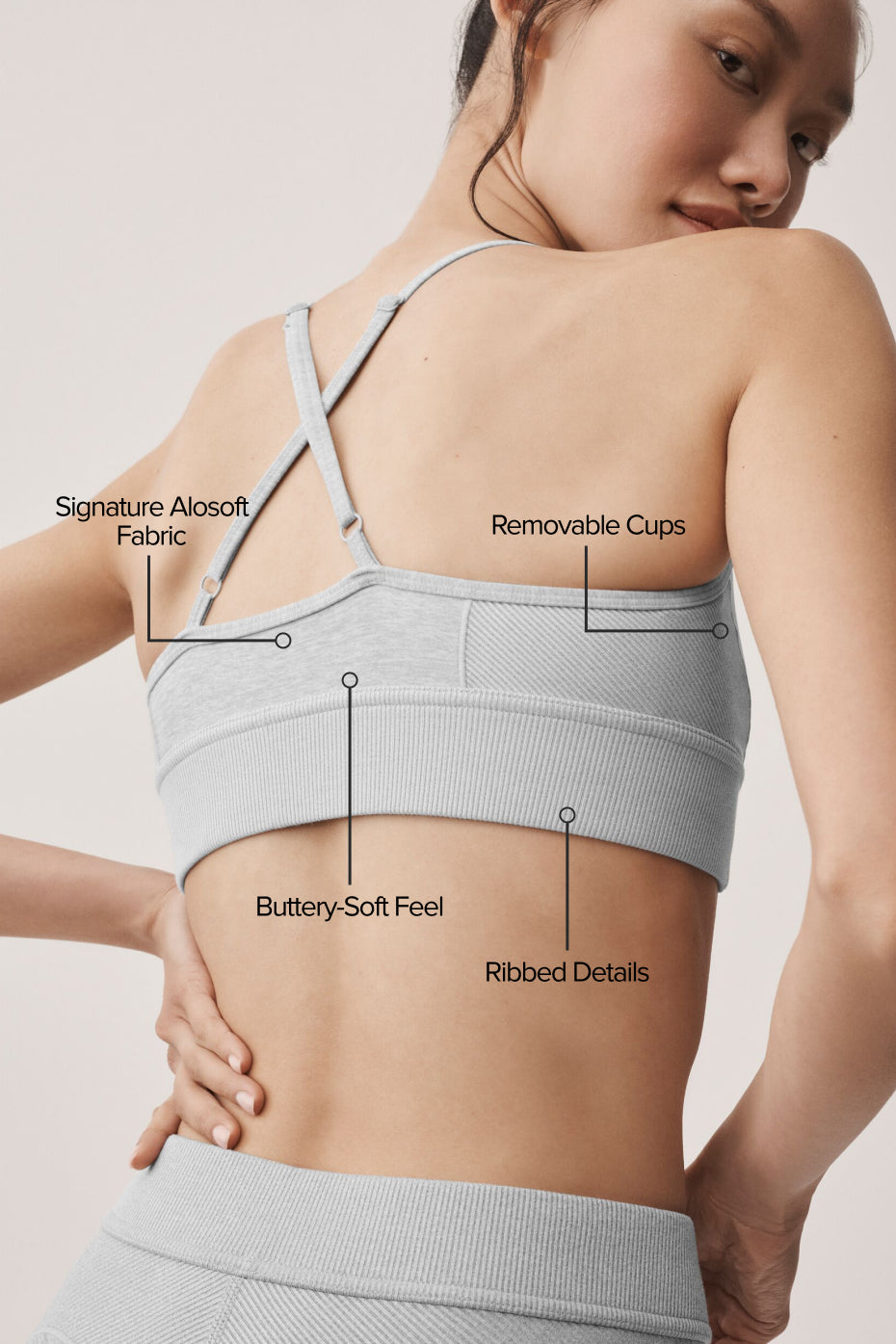 Alosoft Relay Bra - Athletic Heather Grey/White image 2