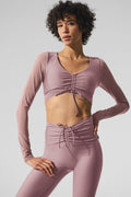 Airlift Mesh Divine Long Sleeve Bra - Smoky Quartz image 1