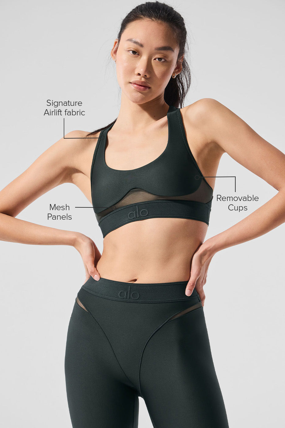 Airlift Rebel Bra - Charcoal Green image 2