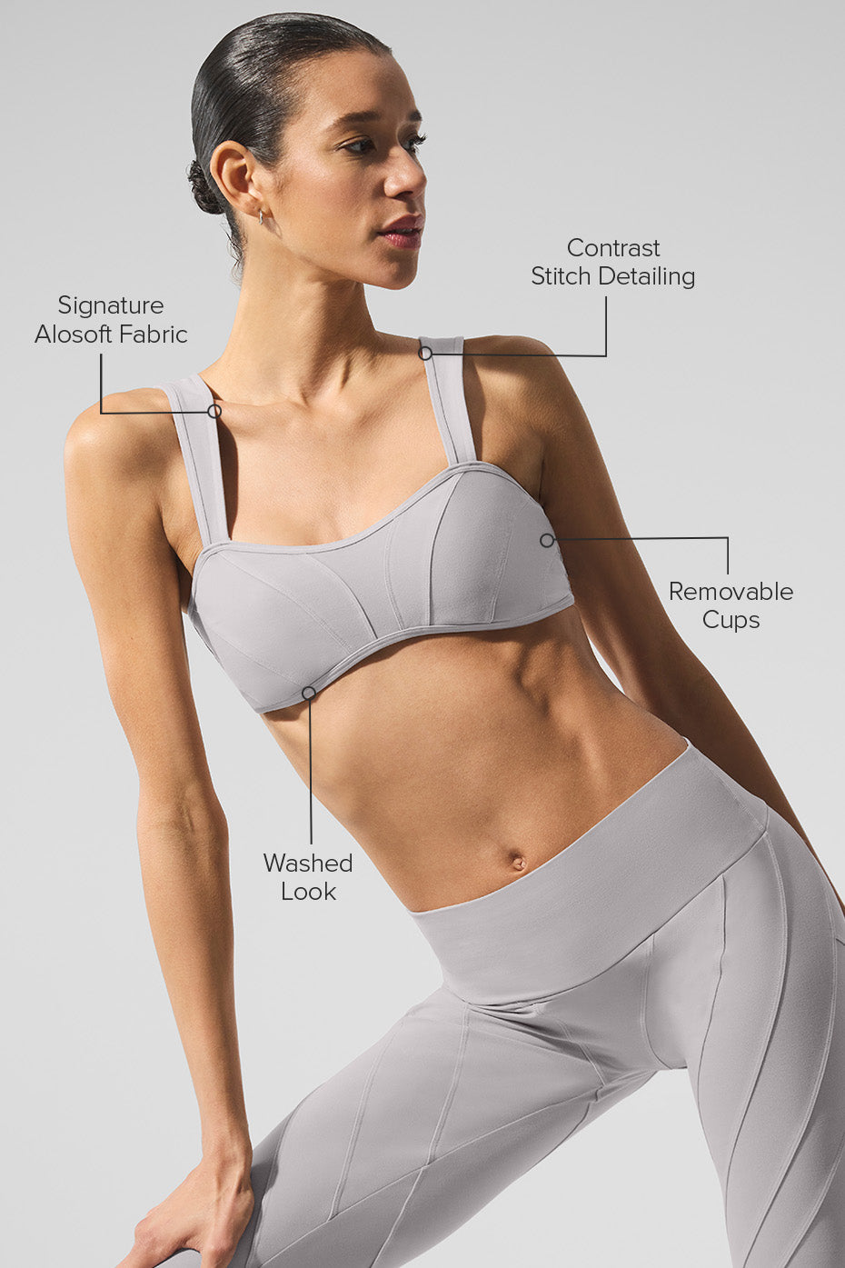 Washed Alosoft Sunray Bra - Grey Sky Wash image 2