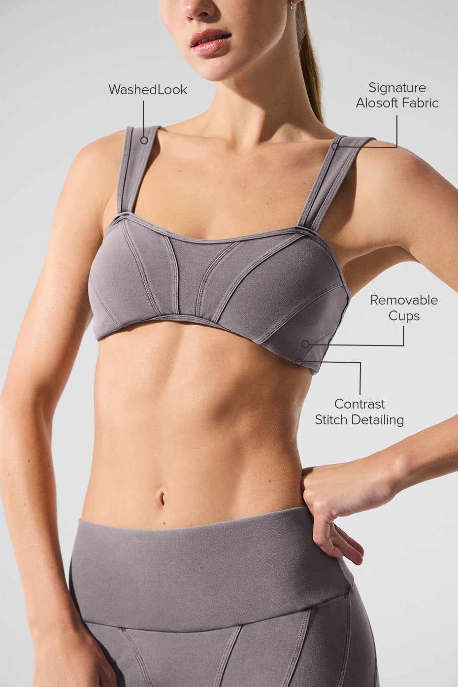Washed Alosoft Sunray Bra - Cool Grey Wash image 2