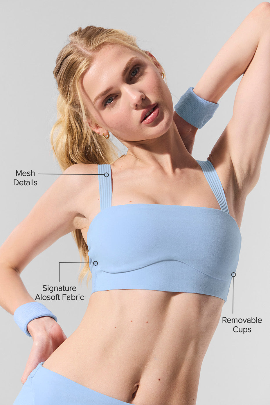 Alosoft Serve It Up Bra - Seashell Blue image 2