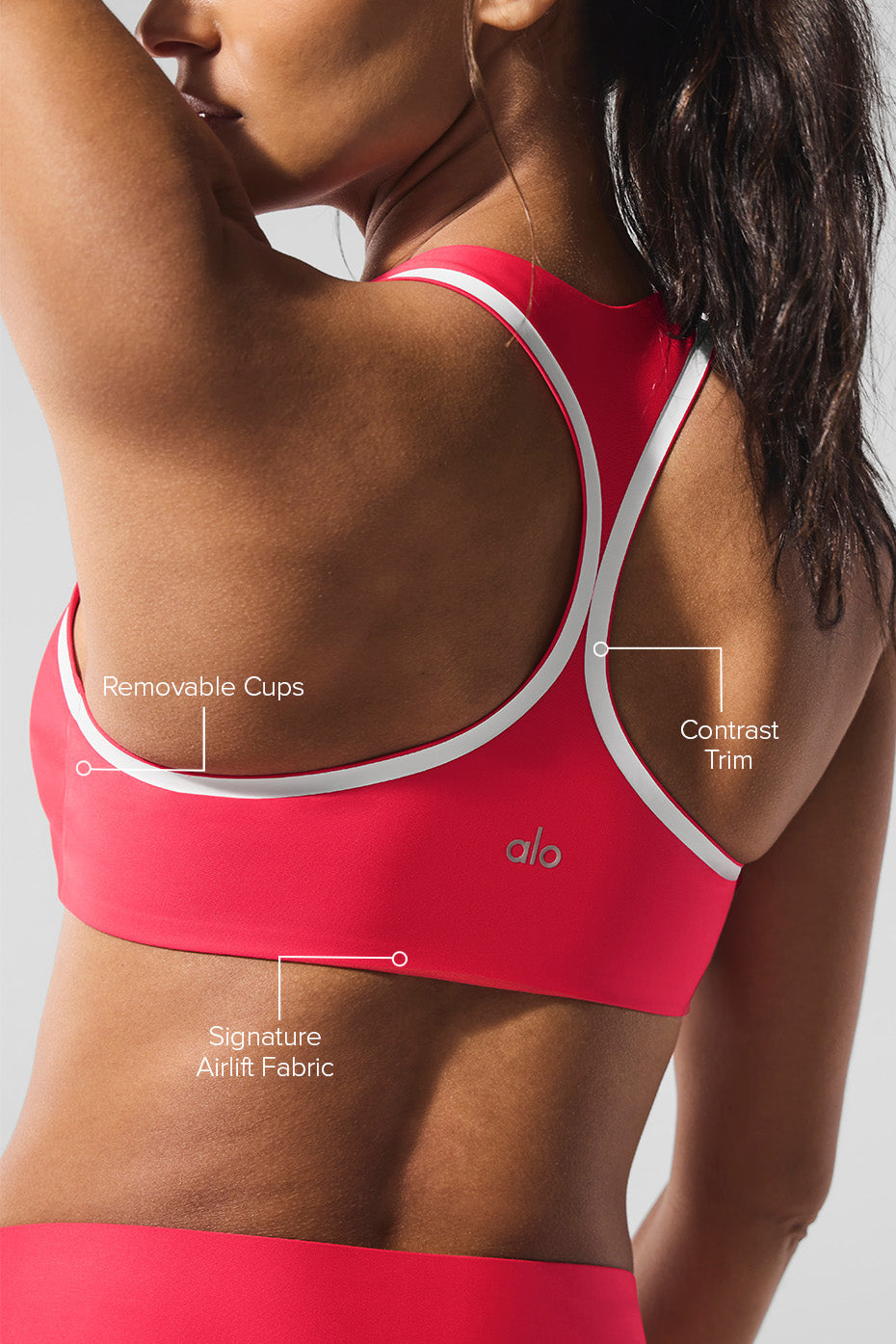 Airlift Super Sleek Contrast Bra - Candy Red/White image 2