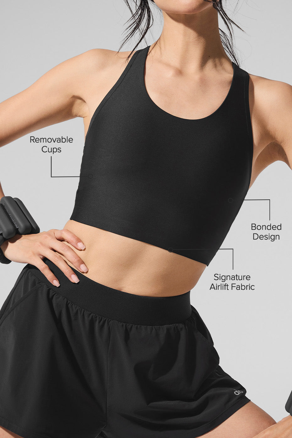 Airlift Super Sleek Bra Tank - Black image 2