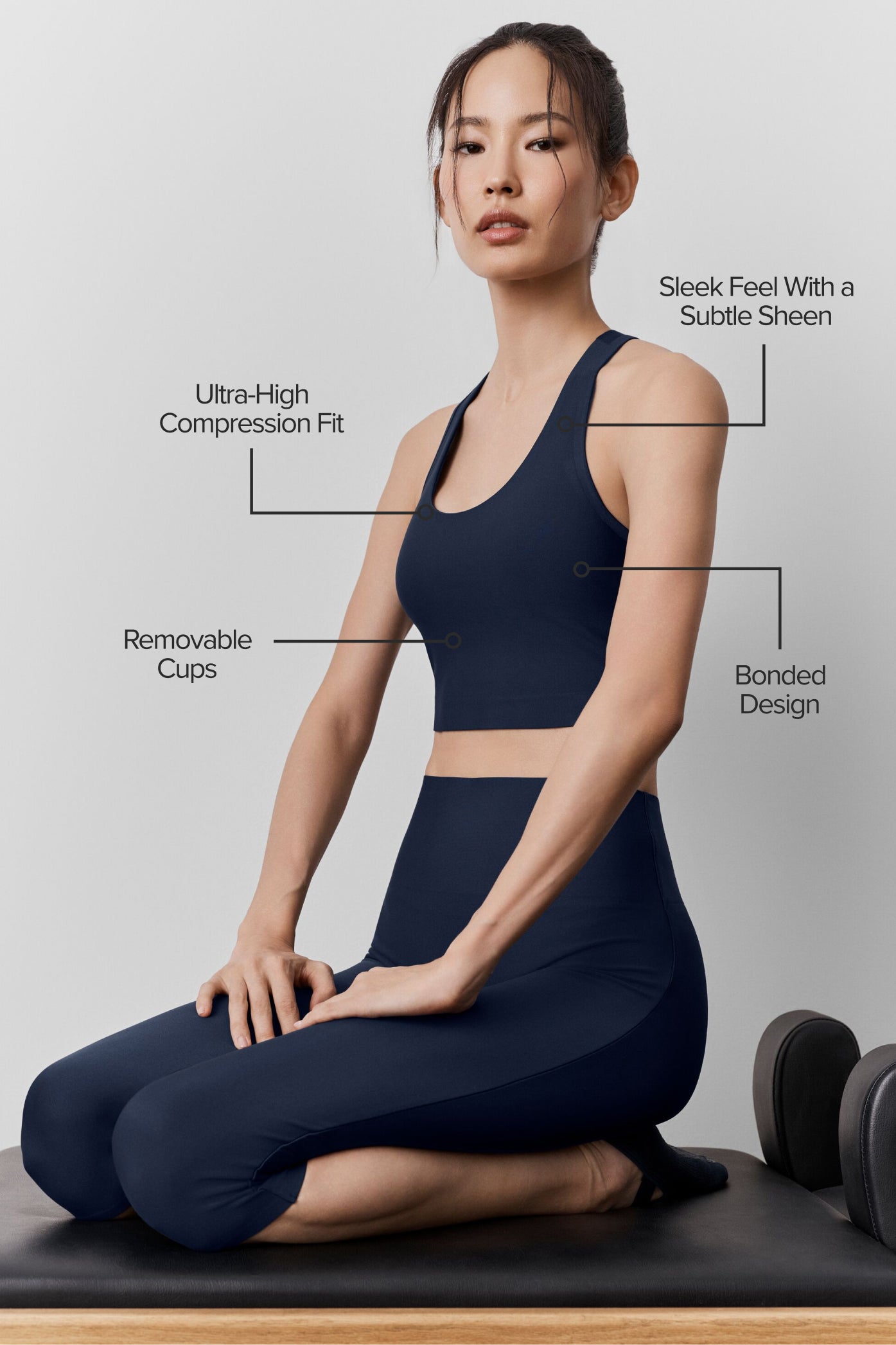 Airlift Super Sleek Bra Tank - Navy image 2