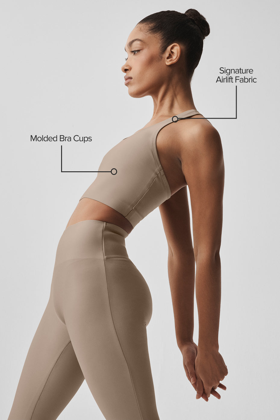 Airlift Super Sleek Bra Tank - Gravel image 2
