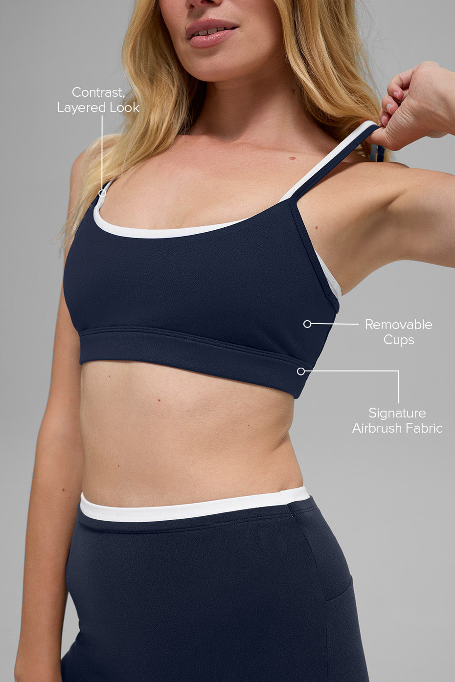 Airbrush Double Up Bra - Navy/White image 2
