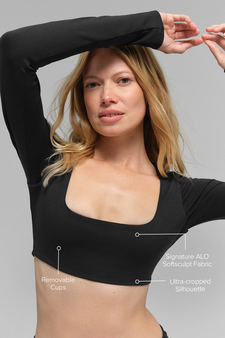 ALO Softsculpt Precision Long Sleeve Bra - Black image 2