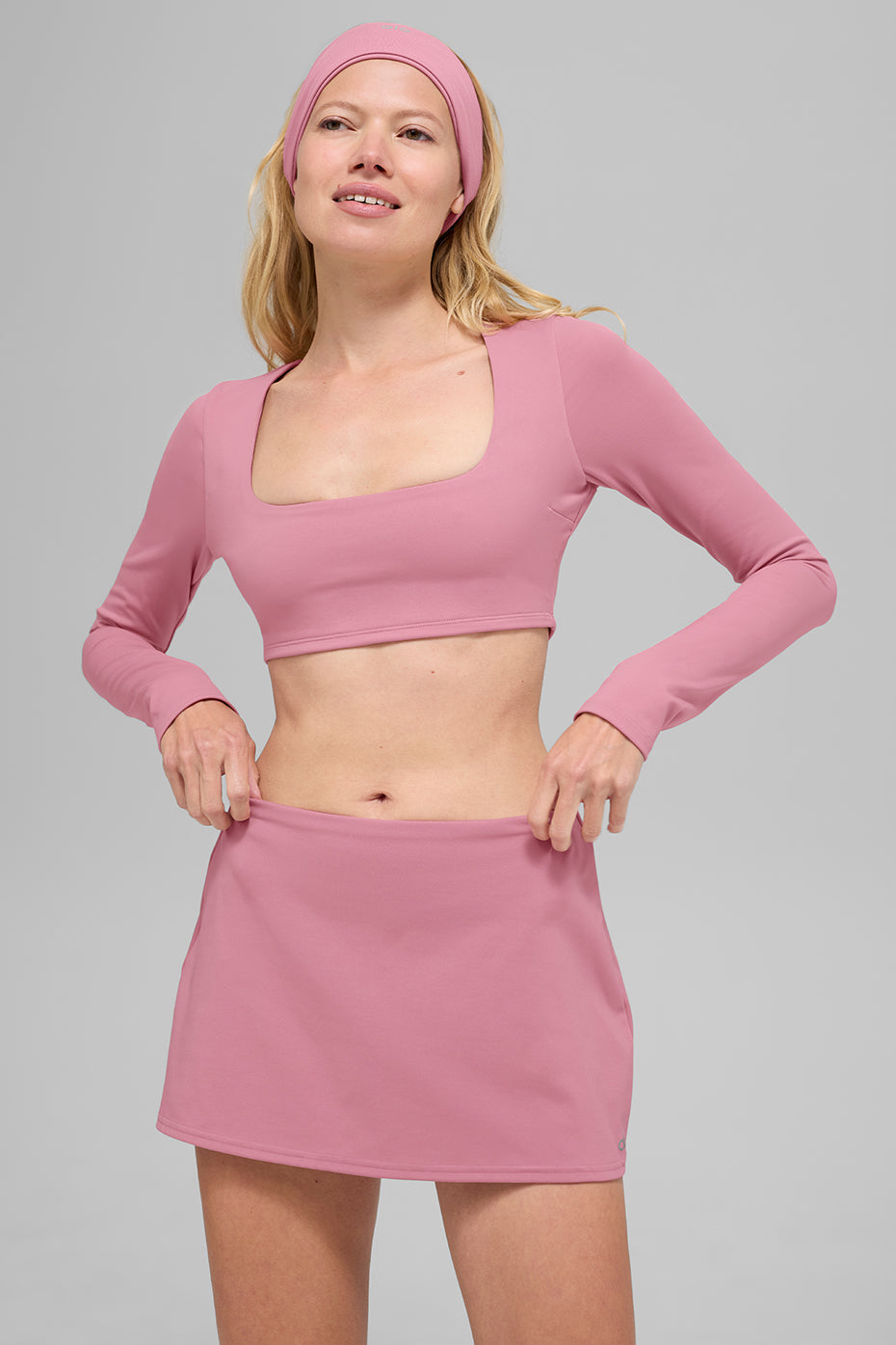 ALO Softsculpt Precision Long Sleeve Bra - Pink Wild Rose image 2