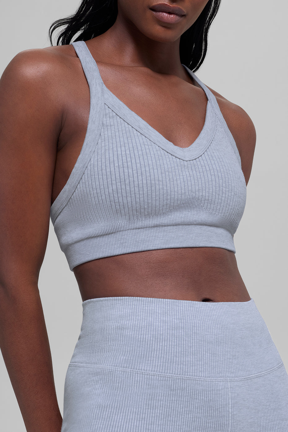 Seamless Two Tone Rib Bra - Winter Frost Heather image 4