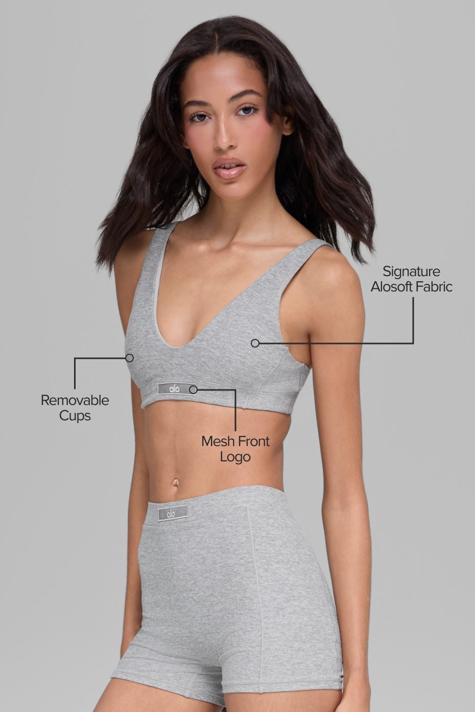 Alosoft Sincere Bra - Athletic Heather Grey image 2