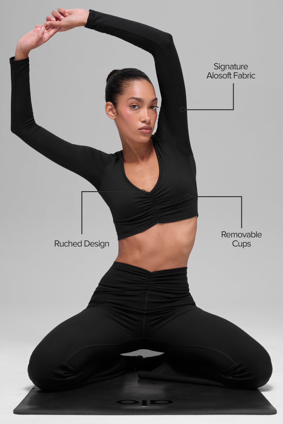 Alosoft Intuition Long Sleeve Bra - Black image 2