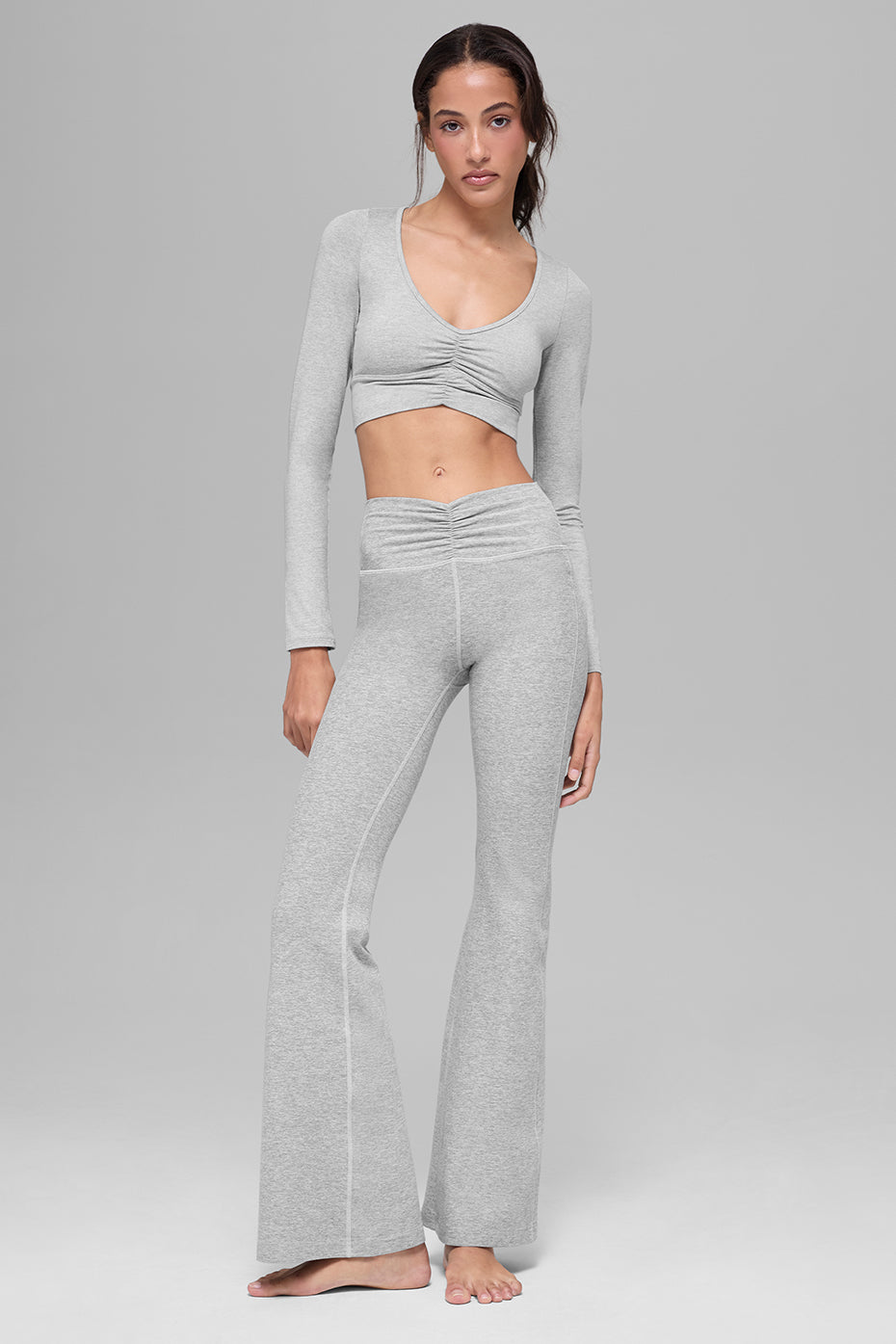 Alosoft Intuition Long Sleeve Bra - Athletic Heather Grey image 5