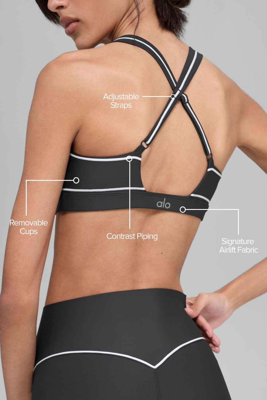 Airlift Haven Bra - Anthracite/White image 2