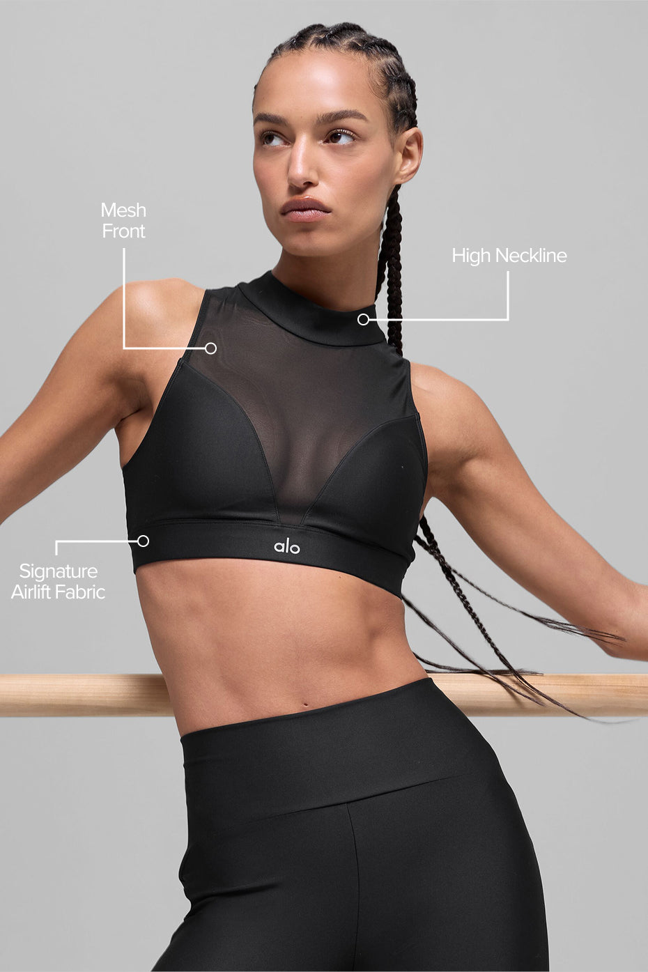 Airlift Mesh Infatuation Bra - Black image 2