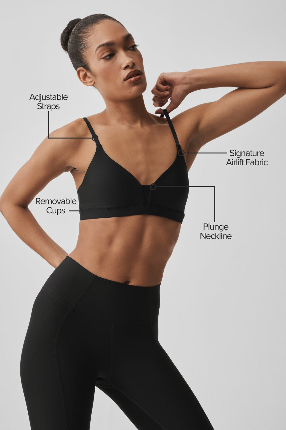 Airlift Fine Line Bra - Black image 2