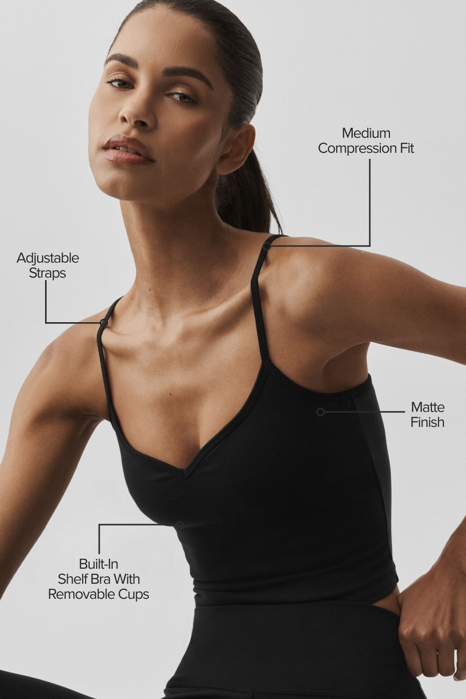 Airbrush Refined Bra Tank - Black image 2