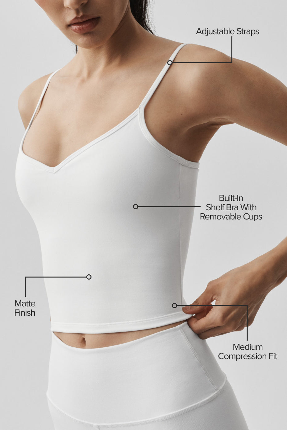 Airbrush Refined Bra Tank - White image 2