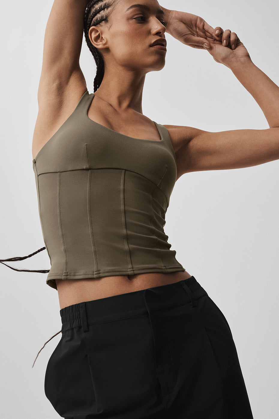 Airbrush Sparks Fly Corset Tank - Olive Tree image 4