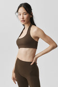 ALO Softsculpt Feel The Heat Halter Bra - Espresso image 1