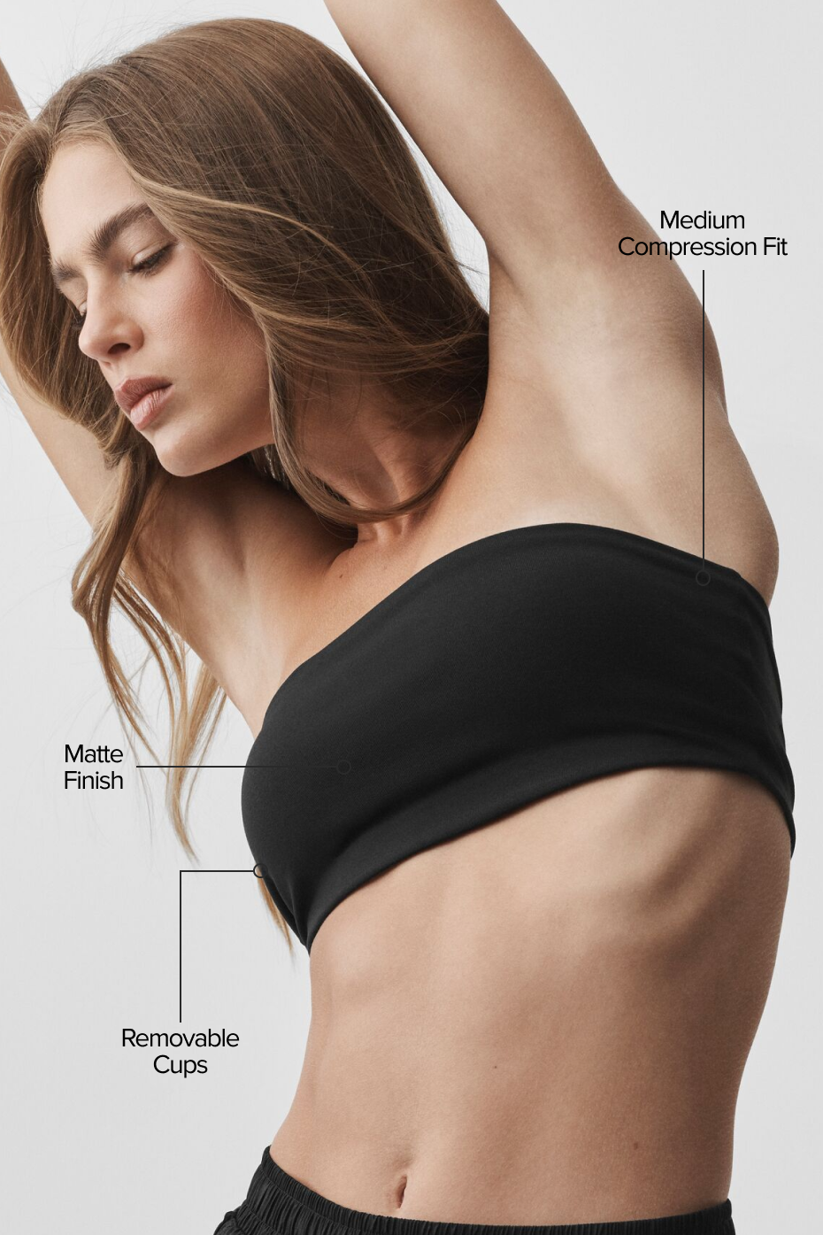 Airbrush Bandeau Bra - Black image 2