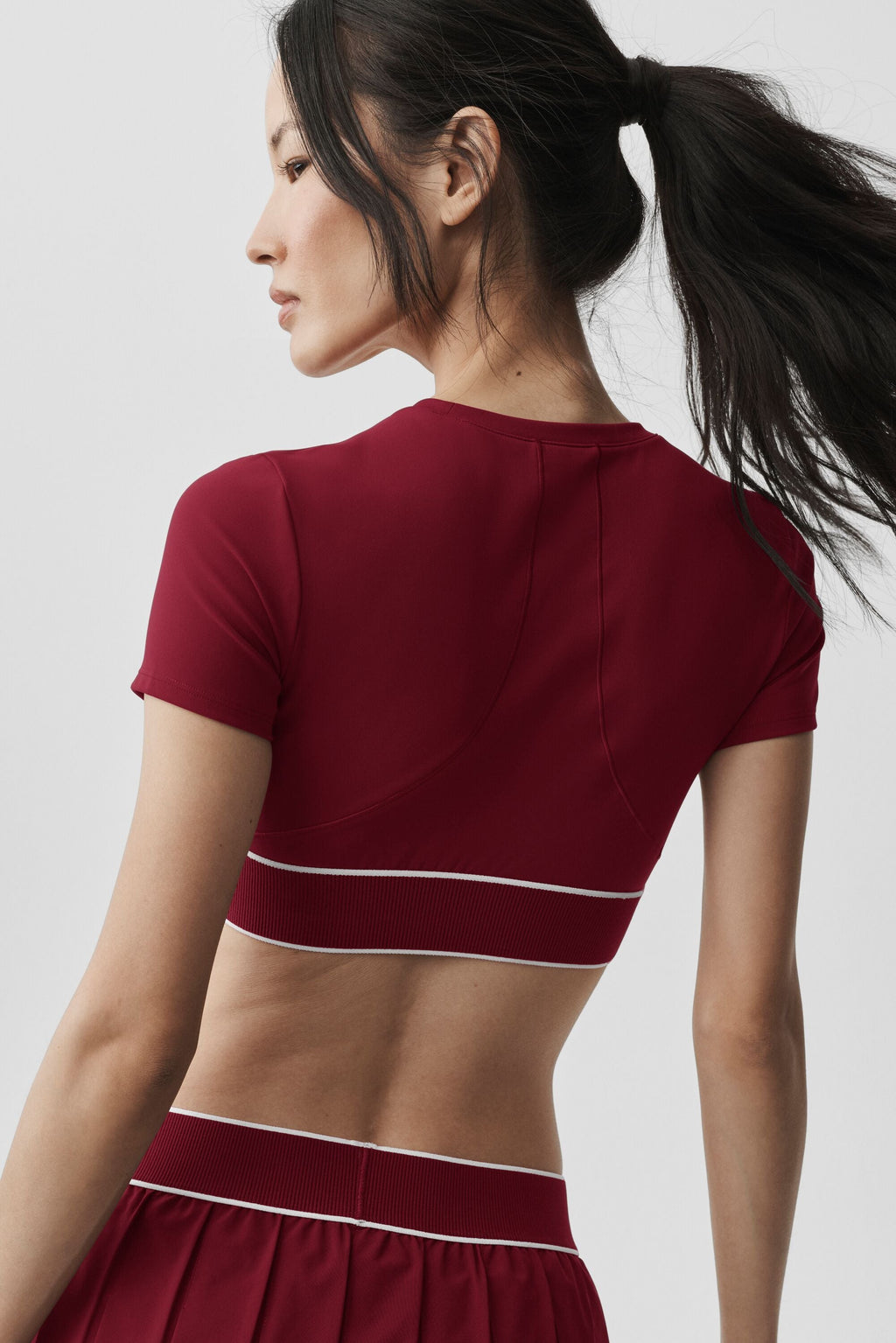 ALO Softsculpt Amp It Up Short Sleeve Bra - Summer Romance Red image 2