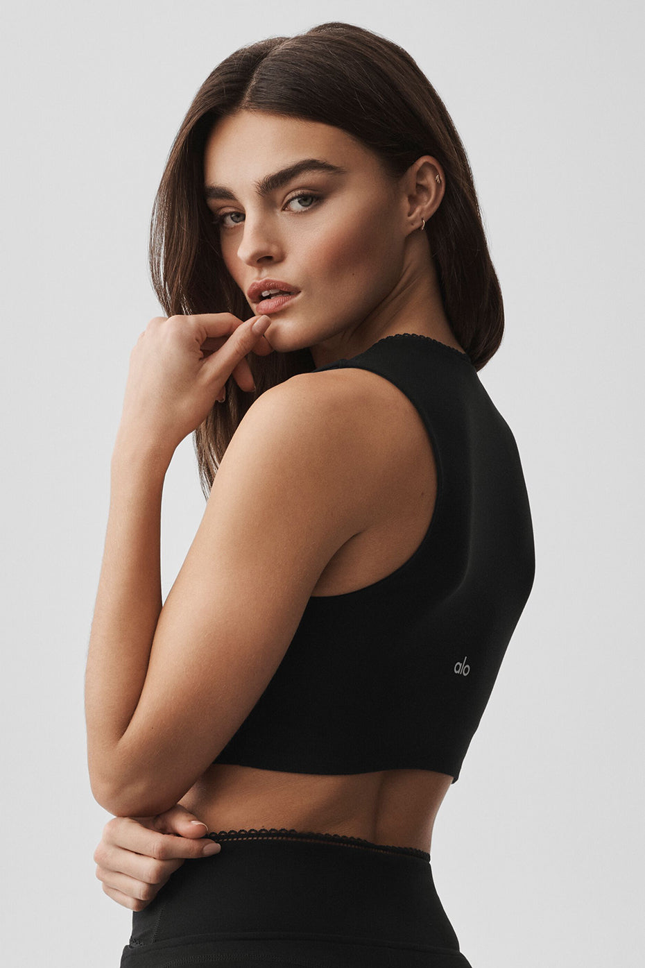 Alosoft Affection V-Neck Bra Tank - Black image 4
