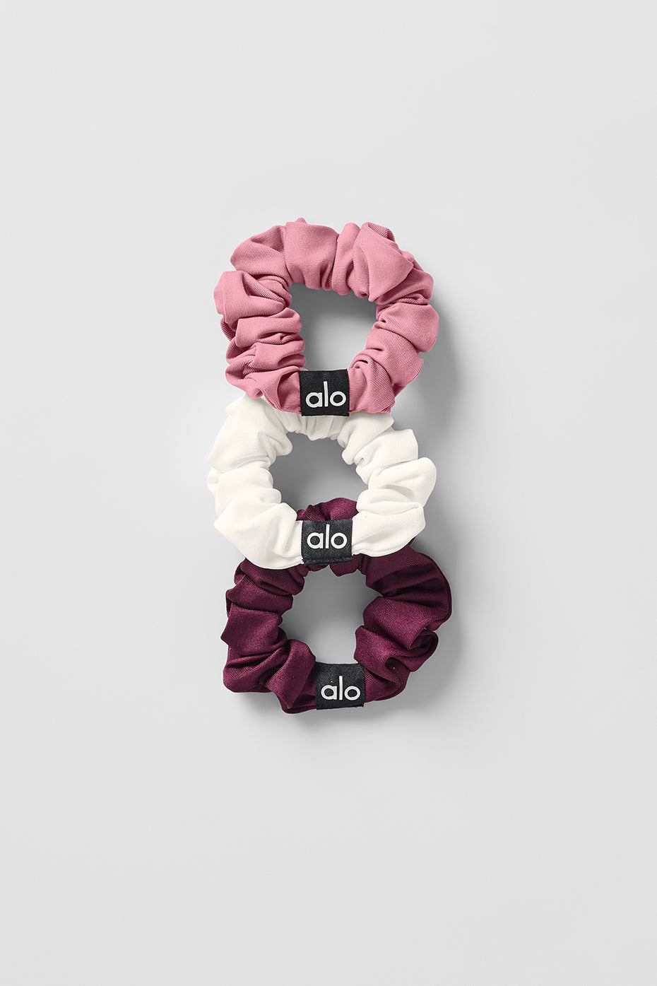 Fresh Mini Scrunchie 3-Pack - Burgundy/Pink Wild Rose/Ivory image 1