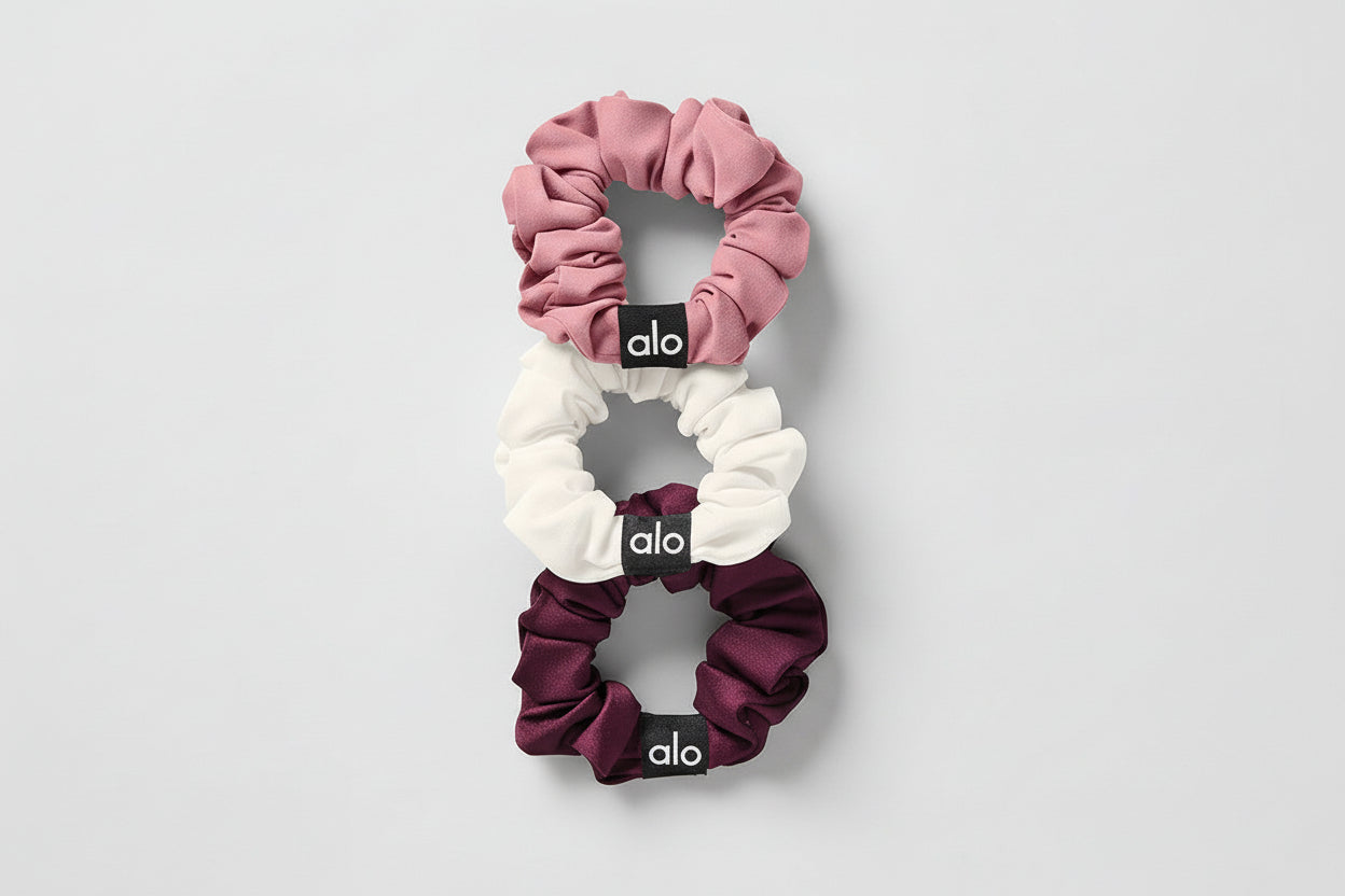 Fresh Mini Scrunchie (3-Pack) - Burgundy/Pink Wild Rose/Ivory image 1