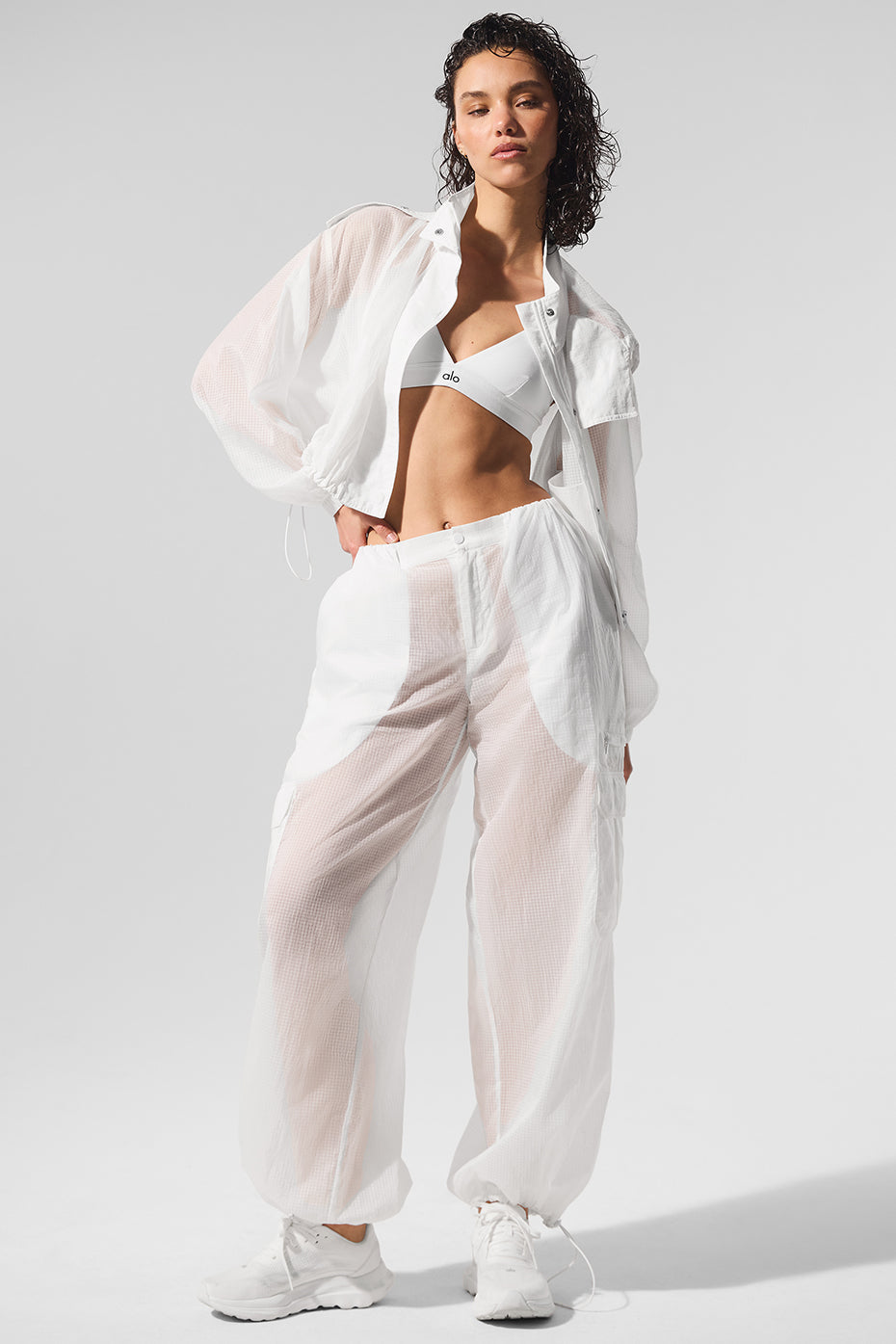Cropped Game Time Full Zip Jacket - White image 6