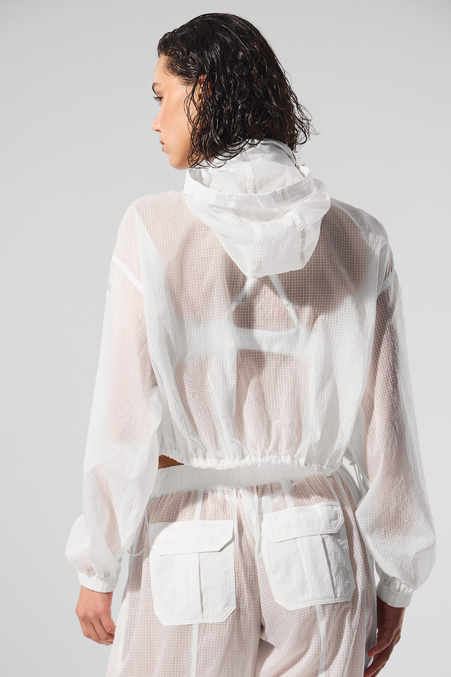 Cropped Game Time Full Zip Jacket - White image 3