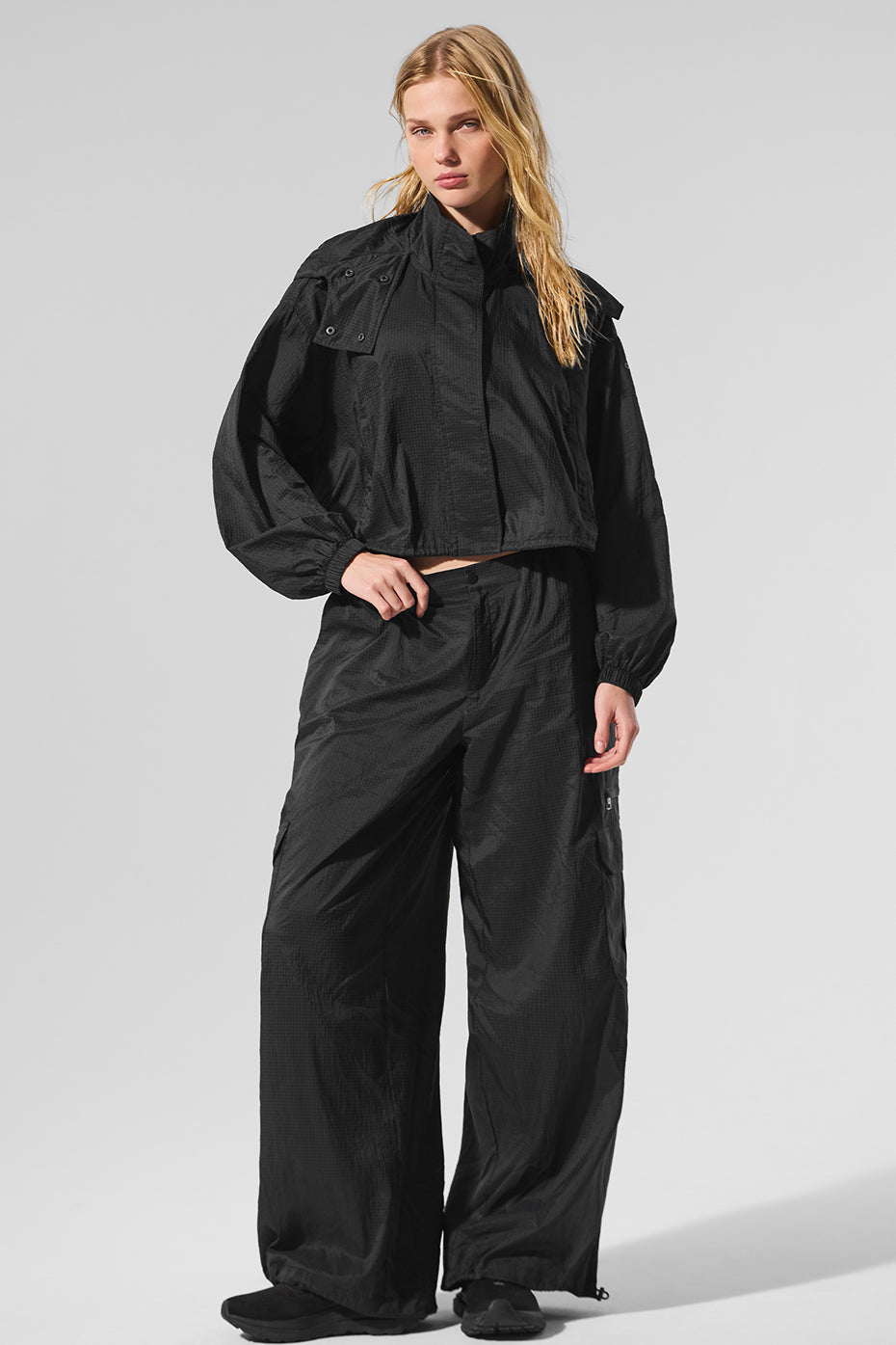 Cropped Game Time Full Zip Jacket - Black image 5