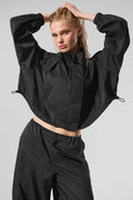 Cropped Game Time Full Zip Jacket - Black image 1