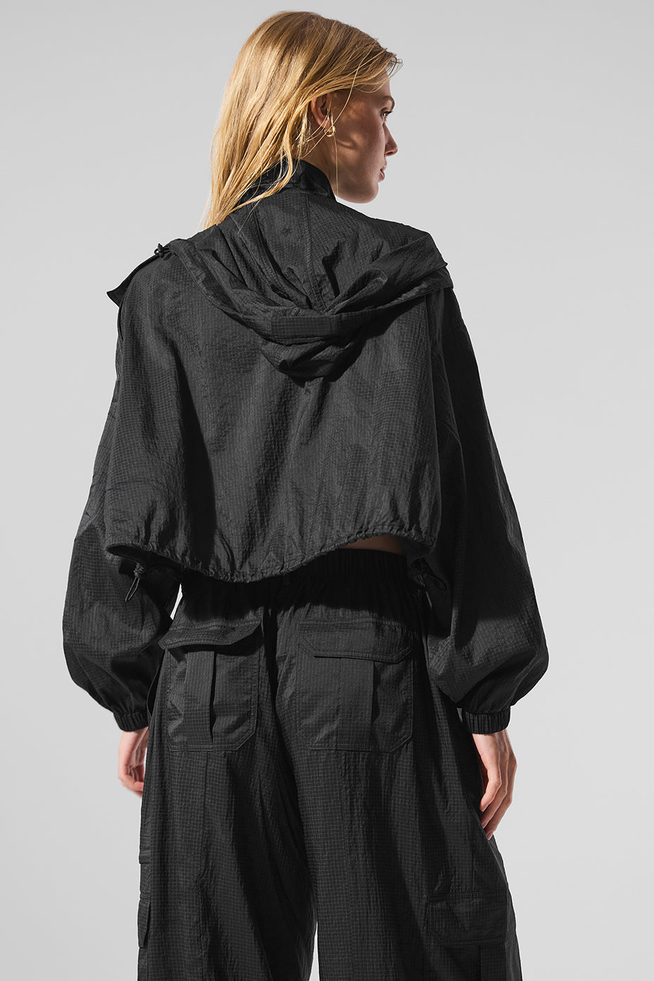 Cropped Game Time Full Zip Jacket - Black image 3