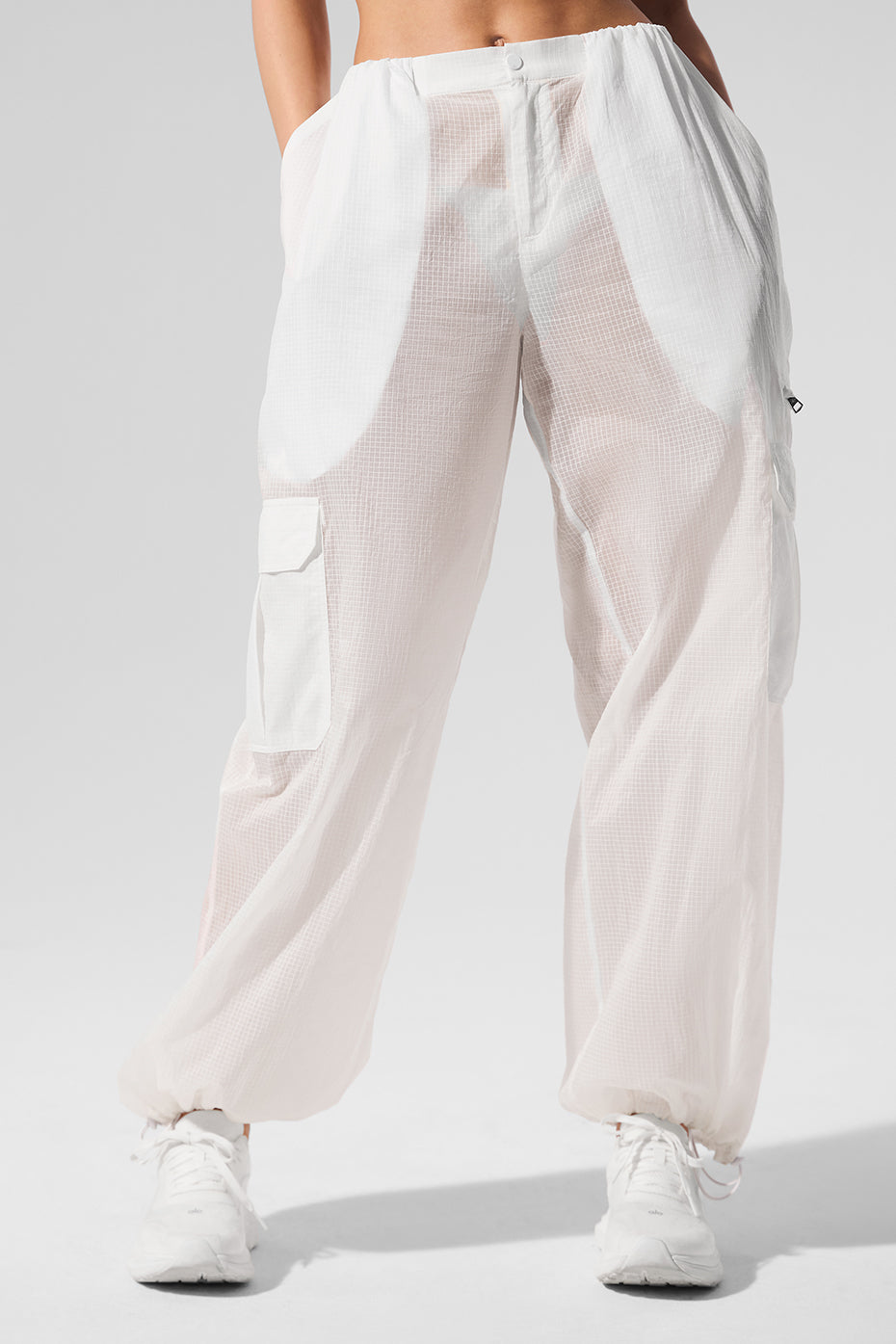 Sheer Game Time Wide Leg Jogger - White image 4