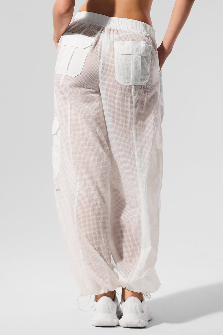 Sheer Game Time Wide Leg Jogger - White image 3