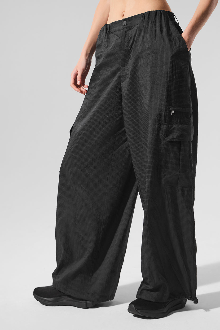 Sheer Game Time Wide Leg Jogger - Black image 1