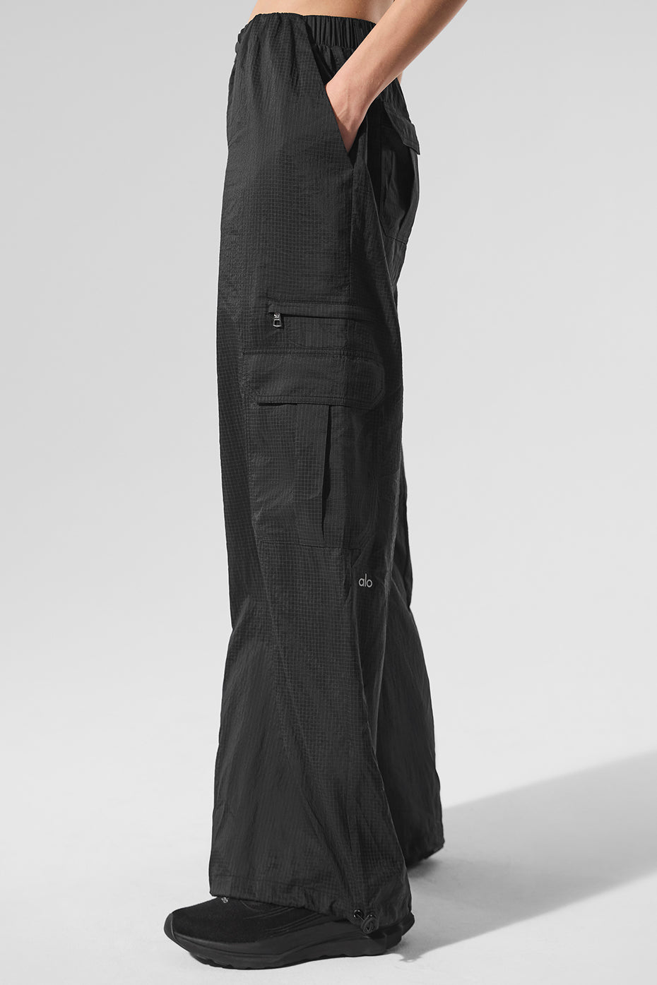 Sheer Game Time Wide Leg Jogger - Black image 5