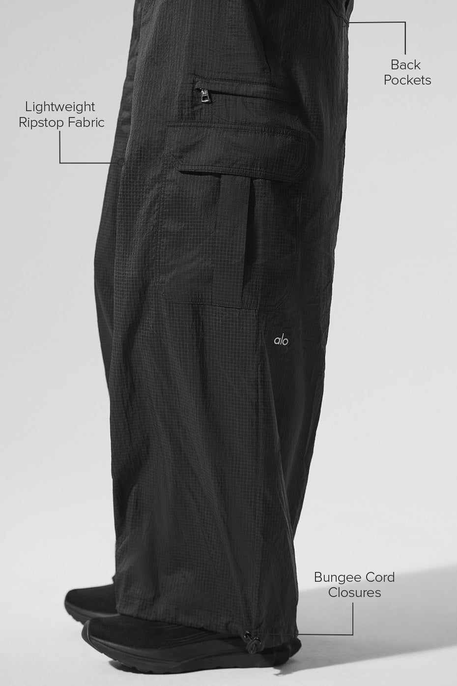 Sheer Game Time Wide Leg Jogger - Black image 2